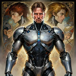 symmetry portrait of viggo mortensen cyberborg ultra detailed, intricate, anime, dynamic lighting, digital art, digital painting, art station, wlop, sharp focus, illustration, art by artgerm and greg rutkowski and alphonse mucha