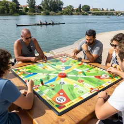 a board game invented and played by people rowing up the tagus estuary