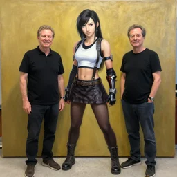 Richard Schmid and Jeremy Lipking full length portrait painting of Tifa from Final Fantasy
