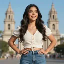 photo of a young mexican woman in the style of sally man