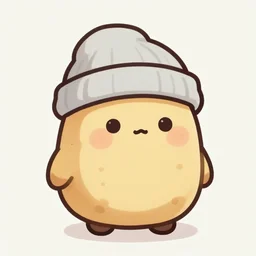 cute potato wearing a beanie