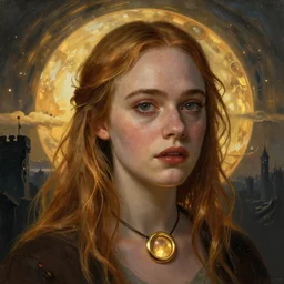 Elle Fanning in the painted world of The Ring, head and shoulders masterpiece, apocalypse, golden hour, cosmic horror, artstation, in the style of Andrew Wyeth and Edward Hopper and Bosch, extremely detailed