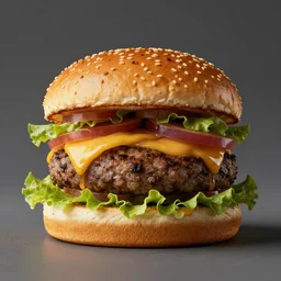 Burger, unreal studio lighting, photorealistic