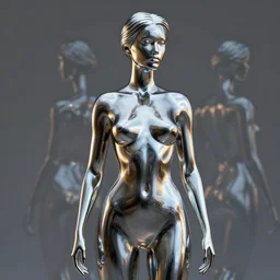 portrait of statue fit woman, chrome, reflect, 8 k uhd, unreal engine, octane render in the artstyle of finnian macmanus, john park and greg rutkowski