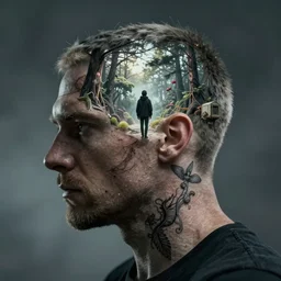 an epic concept masterpiece of what's inside the head of bob lazer