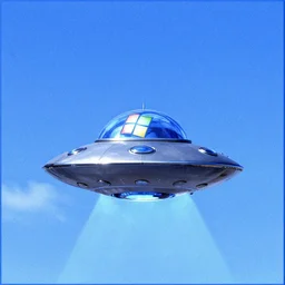 windows xp background with a ufo