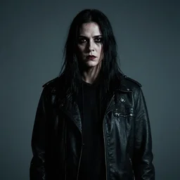 an antagonist from a horror movie, studio portrait, dramatic lighting