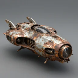 technobiological rusty futuristic flying vehicle, biopunk, high detail, photorealism, full length view, concept art, octane render, 8 k