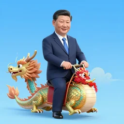 character portrait of President Xi riding a dragon, digital art, trending on artstation, 4k