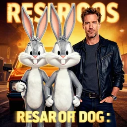 reservoir dogs poster but with Bugs Bunny instead of micheal madsen 4k