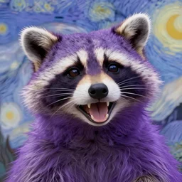 selfie  laughing purple space racoon by Vincent van Gogh
