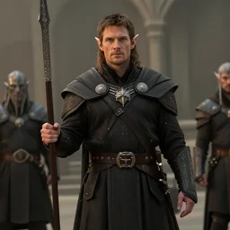 cinematic film still of a warhammer high elf henry cavill with elf ears cosplaying as a loremaster of hoeth in [ warhammer ] fantasy movie