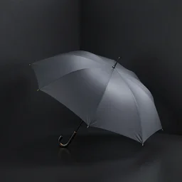 a low detail 3d render of an umbrella in a black room