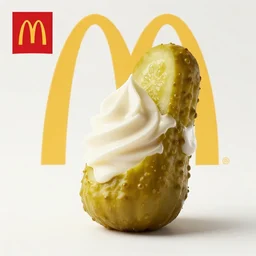 a new pickle - based dessert by mcdonald's, advertisement, food photography, studio lighting