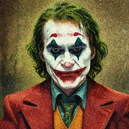 portrait of saul goodman as the joker, illustration, art by neil gaiman and peter elson, bernie wrightson