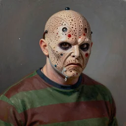 Freddy Krueger as a painting 4K detail