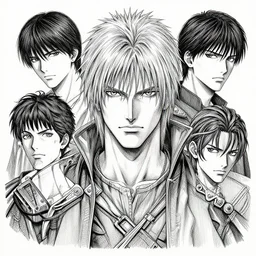 portrait of vergil from dmc, pen and ink, intricate line drawings, by craig mullins, ruan jia, kentaro miura, greg rutkowski