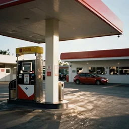 A stick up at a Gas station. Security camera footage, grainy, low quality.