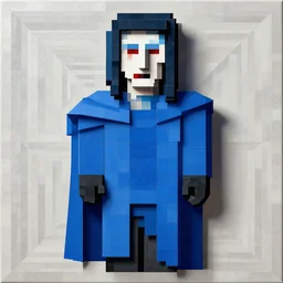 mc escher tessellation portrait person with abstract face makeup long blue cloak black gloves blue red light mullet sun moon symmetrical facial features hyper realistic 4 k rule of thirds extreme detail by gottfried helnwein josef albers