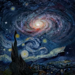 a map of the milky way galaxy as painted by vincent van gogh, grandscale, ominous and haunting
