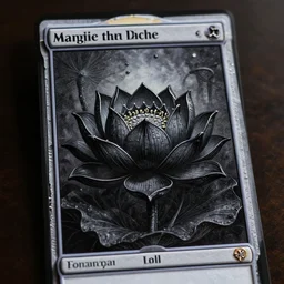 a beautiful and hyperdetailed tarot card of a black lotus, in the style of magic the gathering!!!! 8 k, volumetric lighting, cell shaded, intricate detail, octane render