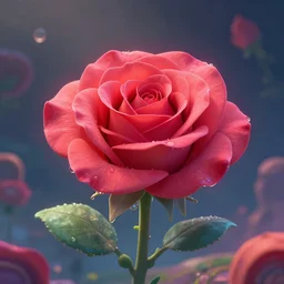 abyssal plant flower bloom rose hyperbeast by Brock Hofer digital art, ArtStation  GTA cover comics style  global illumination Volume lighting Pixar and Disney tone mapping harmony and joy color