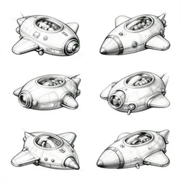 rounded design spaceship sketches