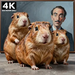 the 4 d gerbil, the masterpiece painting by salvador dali, 4 k, full resolution