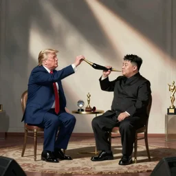 trump hitting a bong and chilling with Kim Jong-un