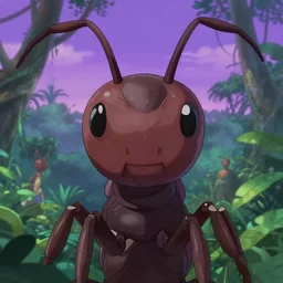 portrait of a humanoid ant face, jungle background, purple sky, behance hd artstation by jesper ejsing by rhads, makoto shinkai and lois van baarle, ilya kuvshinov, ossdraws
