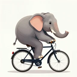 elephant riding a bike, art by rebecca guay
