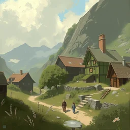 homes, by gerard garouste, artstation, greg rutkowski