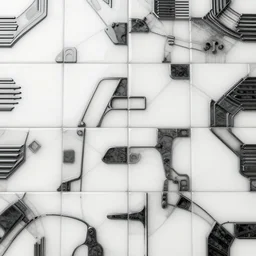 dystopian floor tile texture, shiny, white and black, brutalist, retrofuturism, octane render