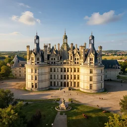 a hyper realistic professional photographic view picture of a french chateau filter unreal engine 5 realistic hyper detailed 8k ultradetail cinematic concept art volumetric lighting, very beautiful scenery, very realistic painting effect, hd, hdr, cinematic 4k wallpaper, 8k, ultra detailed, high resolution, artstation trending on artstation in the style of Albert Dros glowing rich colors powerful imagery nasa footage drone footage drone photography