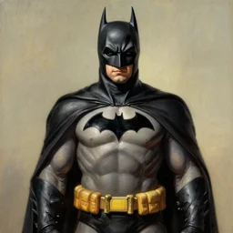 batman figure painting the style of leonardo da vinci
