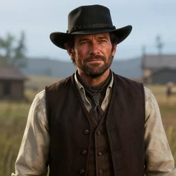 Film still of Robin Williams, from Red Dead Redemption 2 (2018 video game)