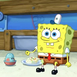Patrick, SpongeBob, eating