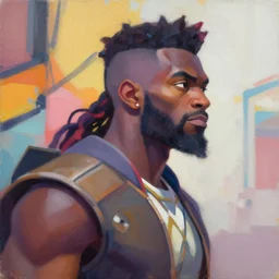 greg manchess portrait painting of yondu udonta as overwatch character, medium shot, asymmetrical, profile picture, organic painting, sunny day, matte painting, bold shapes, hard edges, street art, trending on artstation, by huang guangjian and gil elvgren and sachin teng