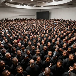 a room filled with thousands of kanye wests