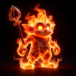 champion splashart of yordle made out of fire