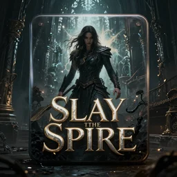a glossy promotional image for the upcoming dark fantasy action movie 'Slay the Spire'