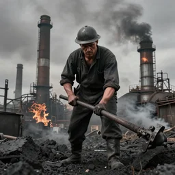 industrial revolution, art, coal miner, smoke