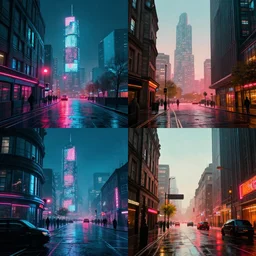 cyberpunk four corners in glasgow super realistic dystopian