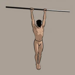 minimal thick paint brush strokes of a thin athletic male physique doing pullup, minimalist art, beautiful, flowing brush strokes, matte paint colors, minimal digital art trending on artstation
