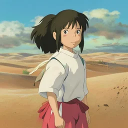 haku from spirited away in the desert, art by cushart krenz