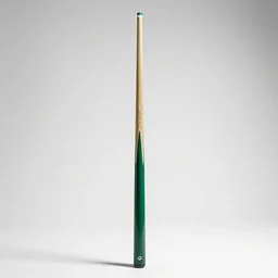 emerald green billiard cue, commercial catalog photo, isolated on a pure white background, centered, entire object in frame, sharp focus, soft studio lighting
