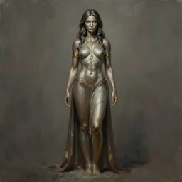 painting of a necro goddess full - body, highly detailed, digital painting, artstation, concept art, matte, smooth, sharp focus, illustration, art by yoji shinkawa, gabriele dell otto, 8 k