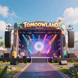 The next Tommorowland mainstage, octane render, unreal engine, trending on artStation, artstationHD, artstationHQ, cgsociety, 4k, 8k