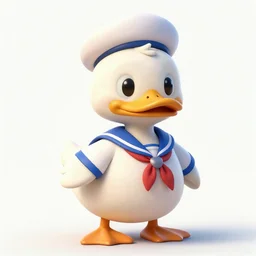 detailed concept art of a cute iconic anthropomorphic little duck character wearing a sailor suit by wlop on bcy. net, realistic. detailed feathers, art by cheng yi. artstationhd, artgerm, disney