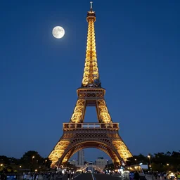 Eiffel tower photography, cheese, moon, ((((((waterpaint)))))) ((((((((Night)))))))) day time